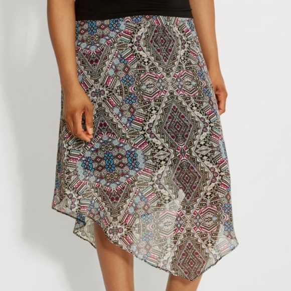 Maurices Multicolor & Multi Print Pull On Stretch Waist Chiffon Midi Skirt - Picture 2 of 15